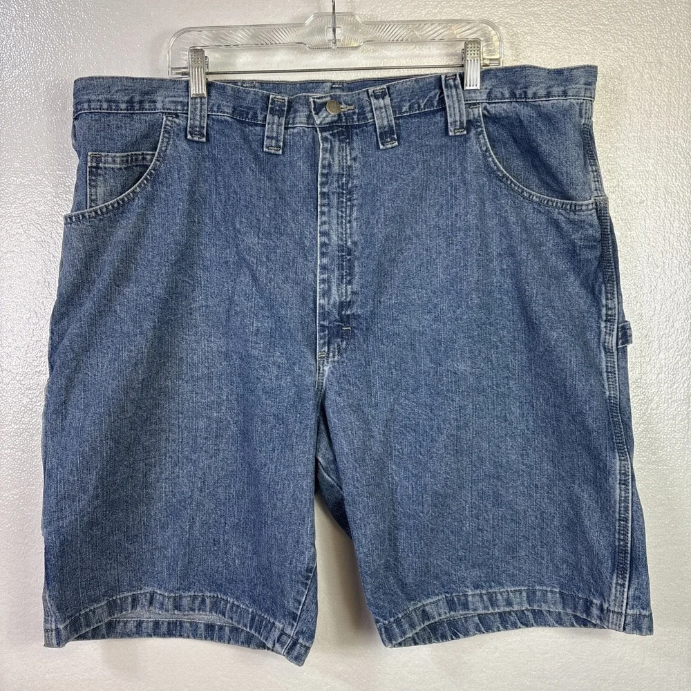 Wrangler Carpenter Shorts Mens Sz 46 Blue Denim Work Construction Utility
